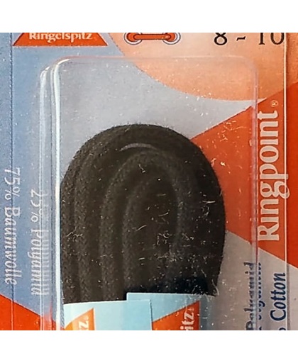 2.5 mm x 75 cm Zwart - Dunne ronde schoen veter 75% katoen