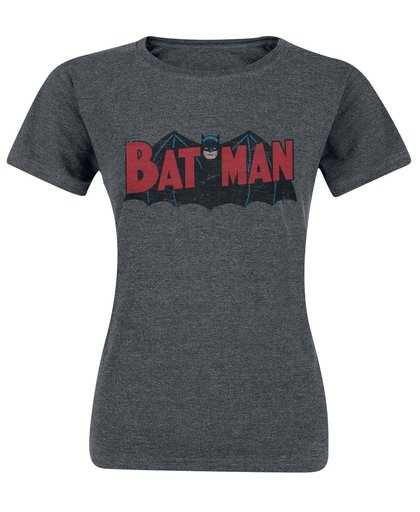 Batman Authentic Logo Girls shirt donkergrijs gemêleerd