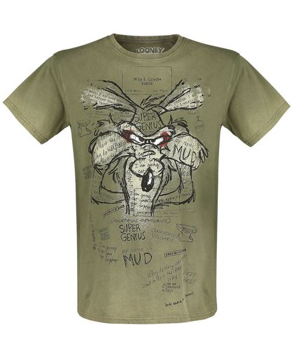 Looney Tunes Wile E. Coyote - Inner Thoughts T-shirt kaki