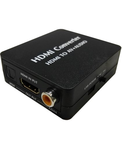HDMI naar AV + Audio Splitter, ondersteunt PAL en NTSC