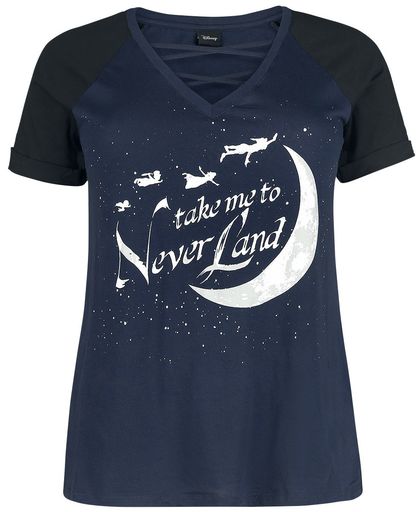 Peter Pan Take Me To Neverland Girls shirt donkerblauw/zwart