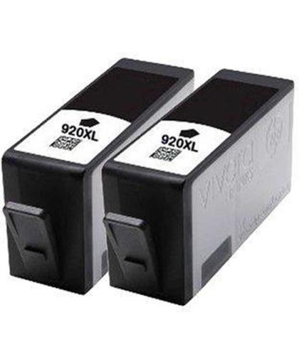 Merkloos - Inktcartridge - Geschikt voor HP 920XL / CD975AE inktcartridges dubbelpak zwart (huismerk)