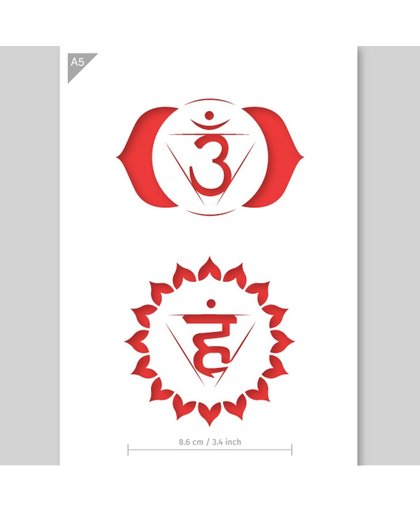 A5 Chakra Vishuddha & Anja Sjabloon – Karton Stencil - Chakra diameter is 8,6 cm