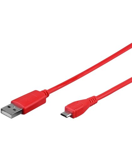 Goobay USB A - Micro-USB B 1m 1m USB A Micro-USB B Mannelijk Mannelijk Rood USB-kabel
