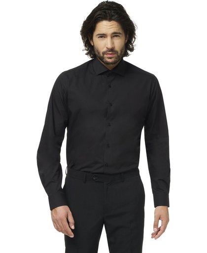 OppoSuits Black Knight Overhemd voor Heren (Zwart) - Zakelijke en Vrijetijds Overhemden voor Mannen, Meerdere Kleuren Beschikbaar