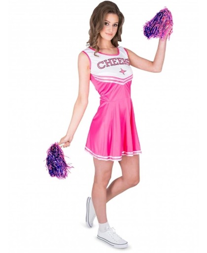 Roze Cheers cheerleader kostuum voor vrouwen - Verkleedkleding - Maat M