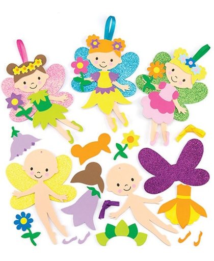 Mix & match"-decoratiesets met fee n voor kinderen om zelf te ontwerpen, maken en presenteren   Creatieve knutselset met afbeeldingen voor kinderen (6 stuks per verpakking)