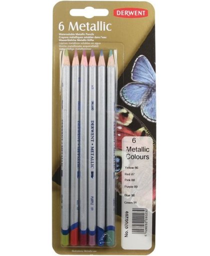 Derwent Metallic 6 colours kleurpotloden in blister