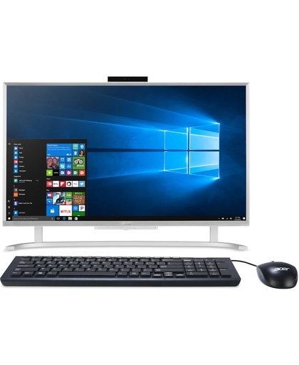 Acer Aspire C22-760 54,6 cm (21.5") 1920 x 1080 Pixels 2,40 GHz Zevende generatie Intel® Core™ i3 i3-7100U Zilver Alles-in-één-pc