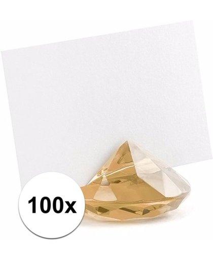 100x Kaarthouder standaard gouden diamant 10x
