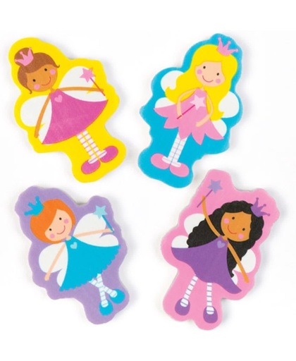 Schoolset met sprookjesprinsessengummen – een leuke vuller voor uitdeelzakjes voor kinderen (8 stuks per verpakking)