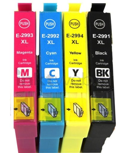Merkloos – Inktcartridge / Alternatief voor de  Epson 29XL Multipack zwart en kleur