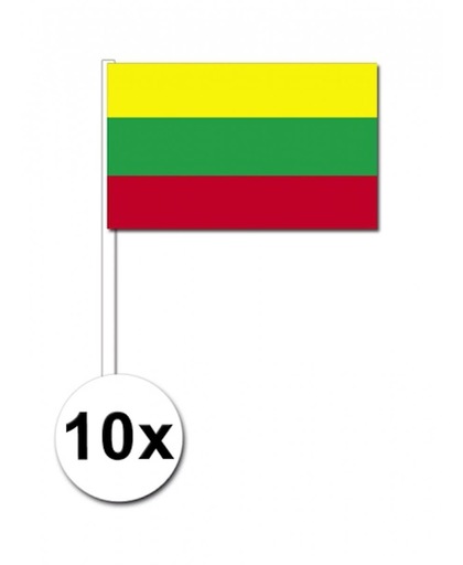 10 zwaaivlaggetjes Litouwen 12 x 24 cm