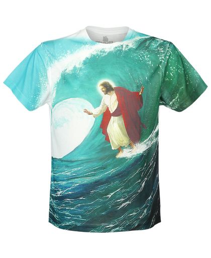 Goodie Two Sleeves Surfs Up Jesus T-shirt wit