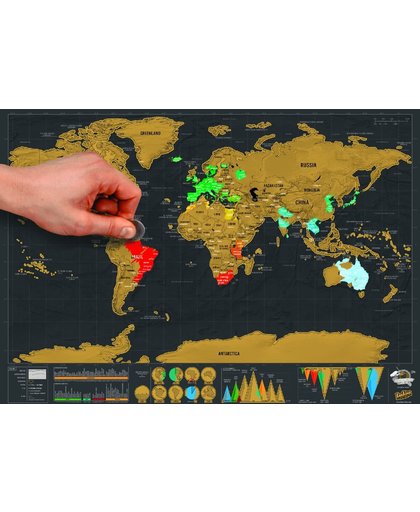 Luckies Kras Wereldkaart - Scratch Map Deluxe - Reiseditie