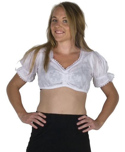 Korte Oktoberfest blouse voor onder een dirndl - Beiers bloesje maat 34/36