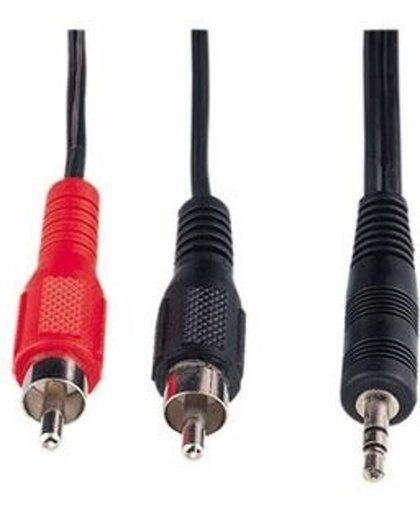 Hama 2 RCA Male Plugs - Stereo 3,5 mm Male Plug, 5 m 5m Zwart audio kabel