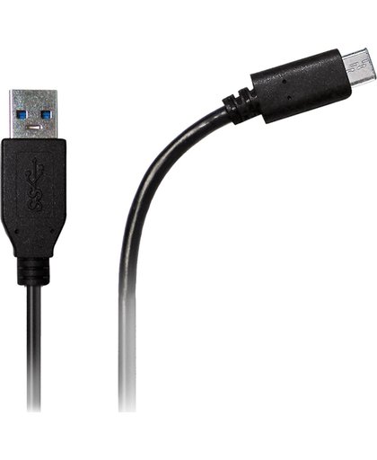 Azuri USB Sync- and charge cable - USB Type A to Type C - 2m- zwart