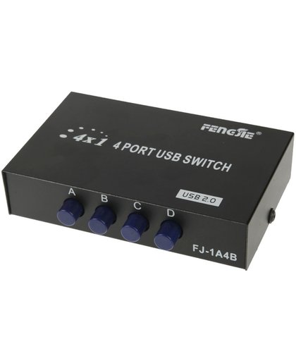 FENGJIE FJ-IA4B-C 4 Poorts High Speed USB 2.0 knop-keuze Switcher deel Switch Box voor PC Computer Scanner Printer