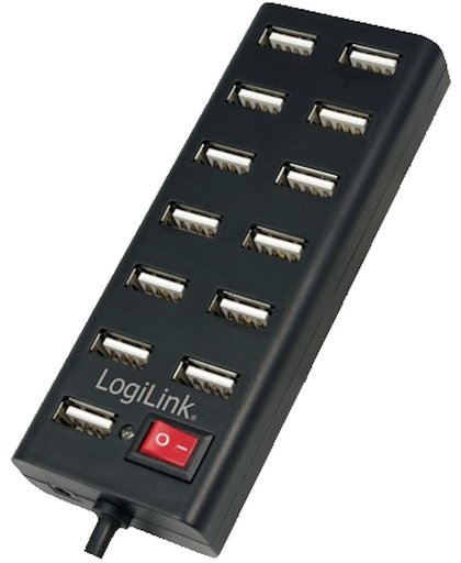 LogiLink USB-HUB 13-Port m. Netzteil zwart kunsstof
