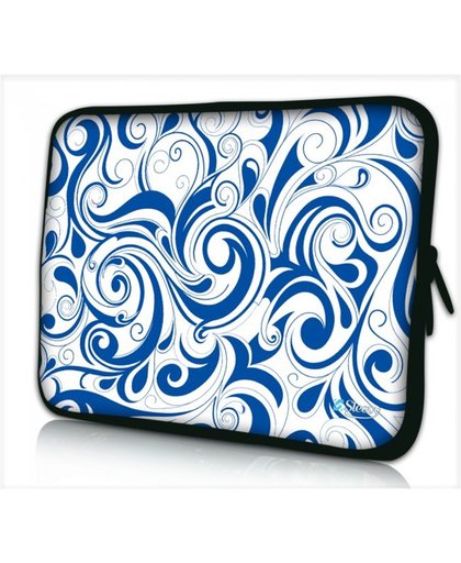 Laptophoes 10.1 blauw patroon - Sleevy