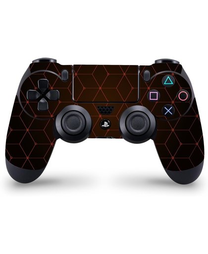 Playstation 4 Controller Skin Hexagon Oranje- PS4 Controller Sticker