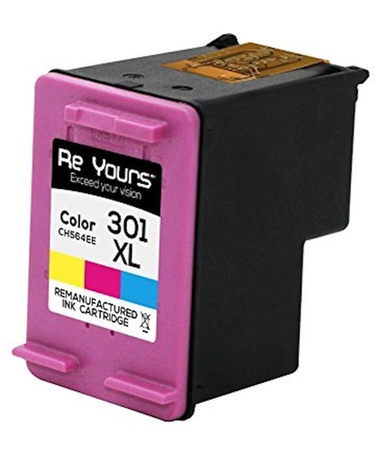 ReYours Remanufactured Inktcartridge compatible HP 301XL - HP 301 XL - CH564EE Kleur - met chip - inktniveau weergeven