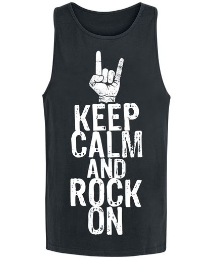 Keep Calm And Rock On Tanktop zwart