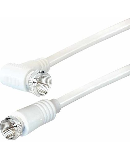 PremiumConnect Eenvoudige witte coaxkabel met haaks-rechte f-connectoren - 2,5 meter