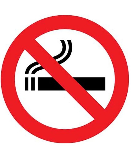 Sticker verboden te roken - niet toegestaan te roken