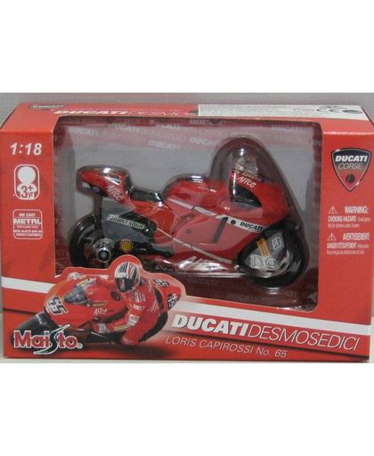 Ducati Desmosedici #65 (L. Capirossi) 1:18 Maisto Rood 31562