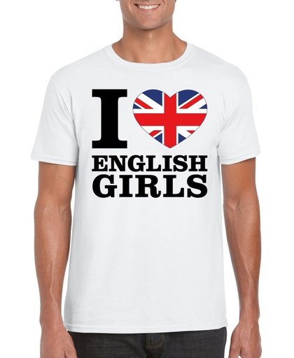 I love English girls t-shirt wit heren - Engeland shirt 2XL