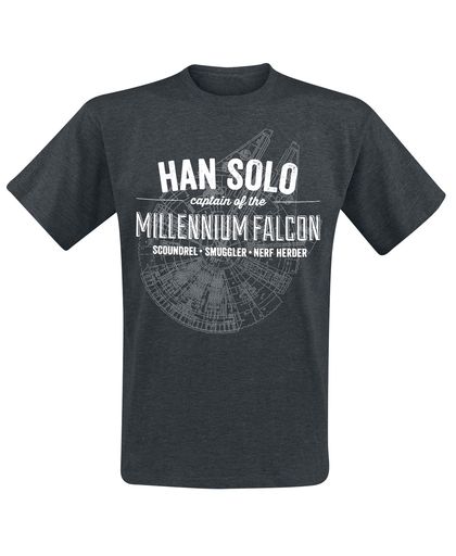 Star Wars Han Solo - Captain Of The Millennium Falcon T-shirt antraciet gemêleerd