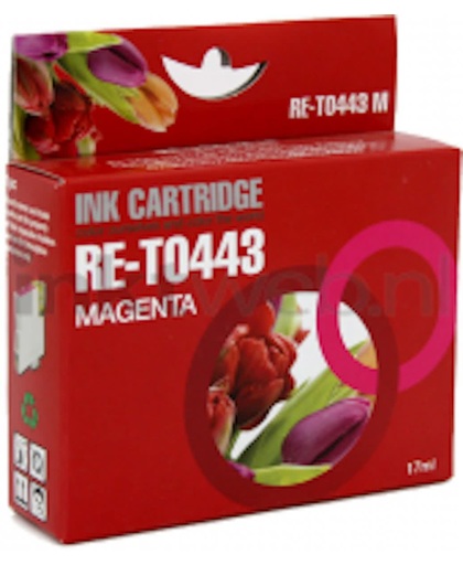 Merkloos - Inktcartridge / Alternatief voor de Epson T0443 / Magenta