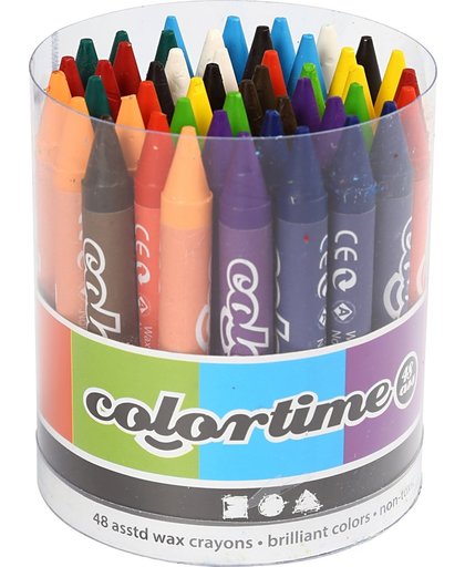 Colortime kleurkrijt, dikte 11 mm, kleuren assorti, 48 assorti