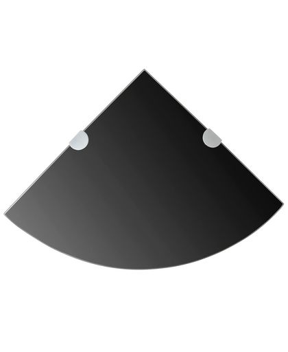Hoekschap met chromen dragers zwart 35x35 cm glas
