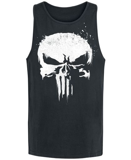 The Punisher Sprayed Skull Logo Tanktop zwart