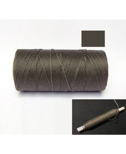 Macrame Koord - Waxed Polyester Cord - HOUTSKOOL GRIJS / CHARCOAL GREY - Klos 914 cm - 1mm dik