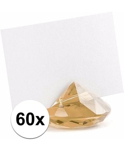 60x Kaarthouder standaard gouden diamant 10x