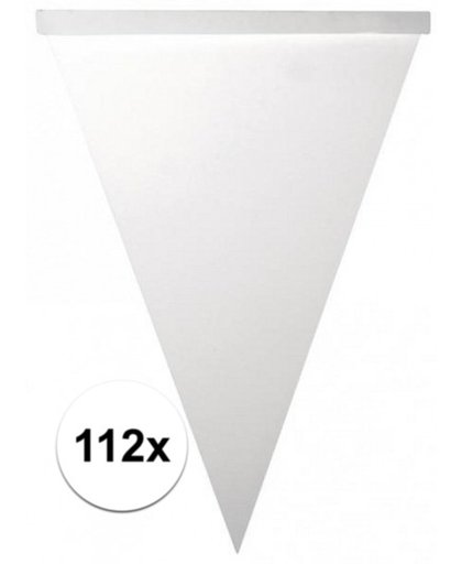112x Blanco vlaggenlijn / slinger vlaggetjes