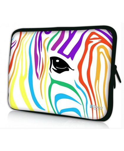 Sleevy 10.1  laptop/tablet hoes gekleurde zebra