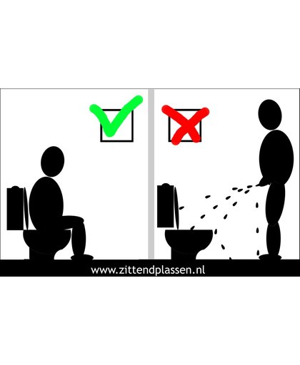 Goedfout sticker zittend plassen voor op wc, toilet of badkamer 10 st. (mat)