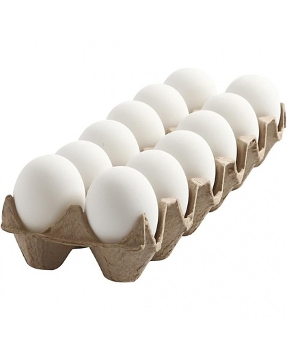 Witte plastic eieren 12 stuks 6 cm - DIY Paaseieren