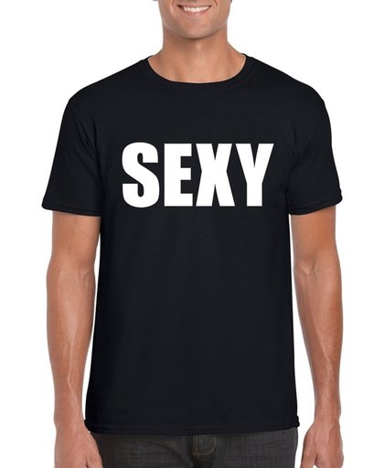Sexy tekst t-shirt zwart heren M