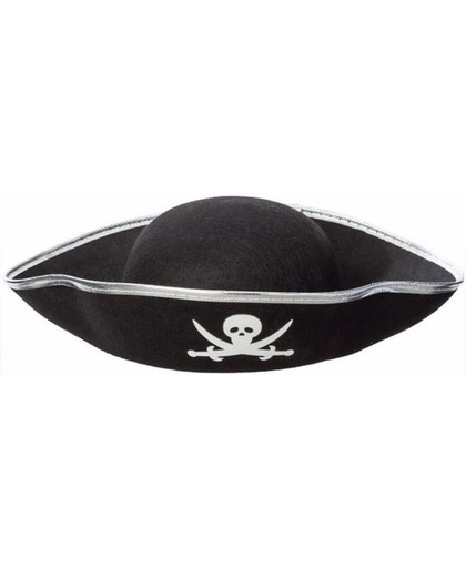 Zwarte piraten hoed voor volwassenen - piratenhoed