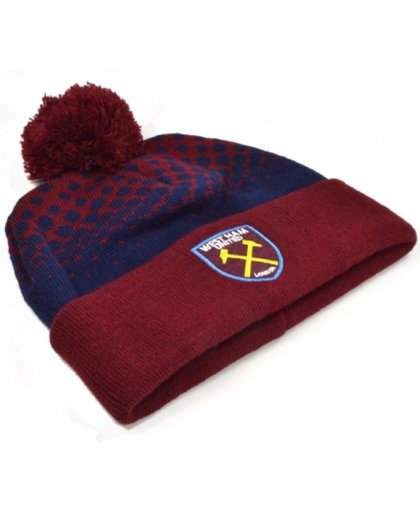 West Ham Fade Design Bobble Hat