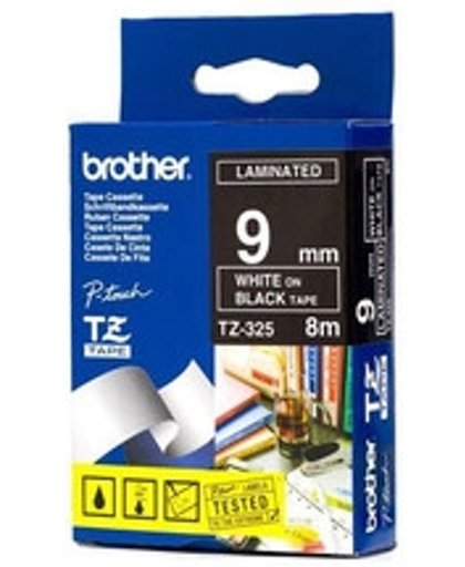 Brother TZ-325 Wit op zwart TZ labelprinter-tape