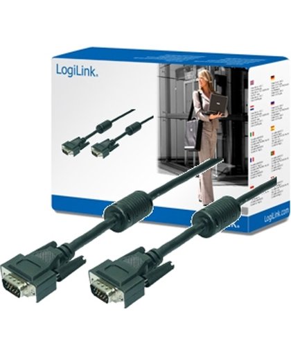 Logilink - VGA (D-Sub) naar VGA (D-Sub) - 15 m - Zwart