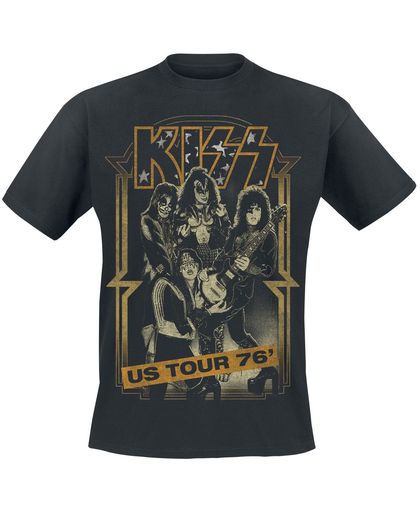 Kiss US Tour 76 T-shirt zwart