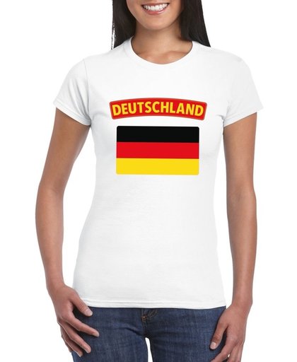 Duitsland t-shirt met Duitse vlag wit dames S